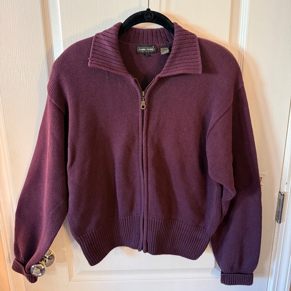 JEANNE PIERRE Sweaters - JEANNE‎ PIERRE Women's Zip-Up Sweater in Rich Burgundy